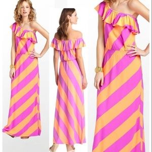 Lilly Pulitzer Always a Party Stripe Maxi Dress - Sunrise Orange